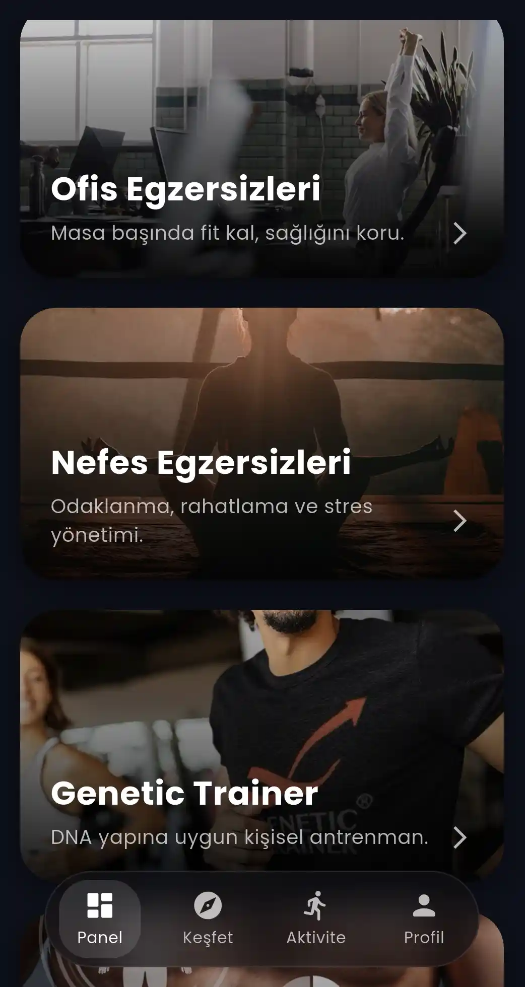 JustUpp panel: Ofis, Nefes ve Genetic Trainer egzersizleri